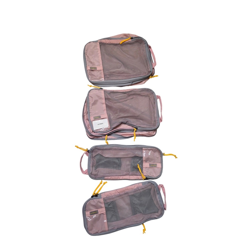 Bagsmart‎ 4 Piece Packing Cube Set Pink Grey Travel Luggage Organizers Mesh Bags